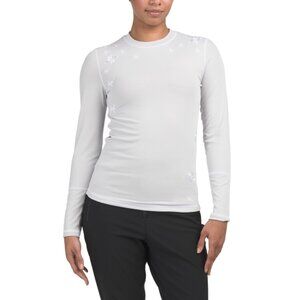 NILS Silver/white Christina Snowflake Embroidered Base Layer Top